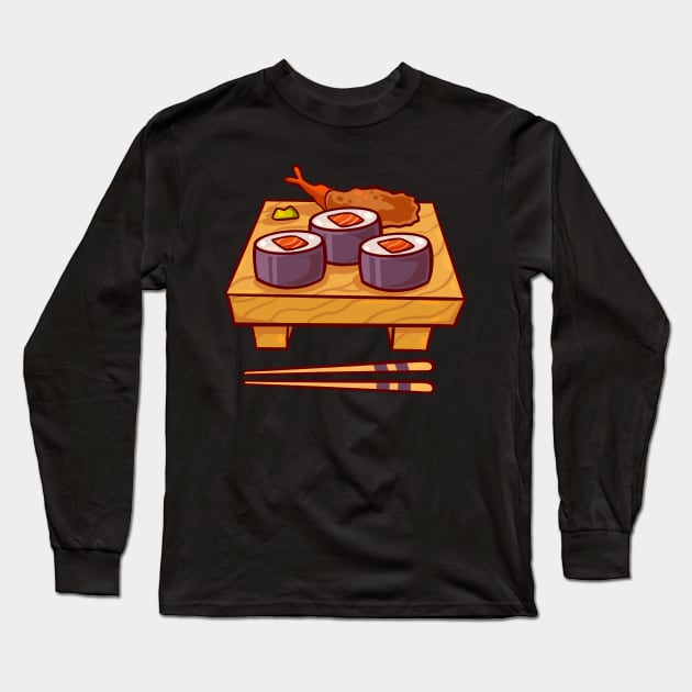 Little Sushi Lunch Long Sleeve T-Shirt by Claire Lin